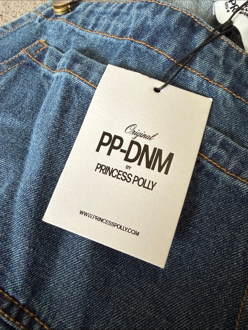 Princess Polly Blue Denim Overall Shorts - Picture 2 of 3